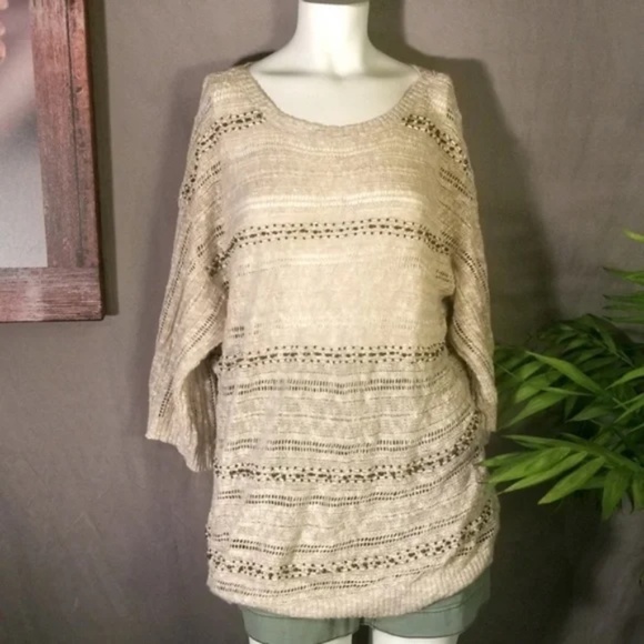 3/$25 Jones NY Beachy Crochet Top or cover up - Picture 5 of 11